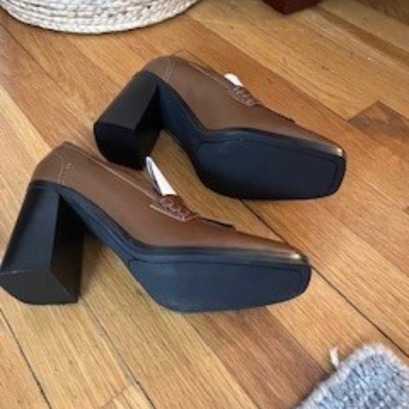 Marc Fisher Hamish Block Heel Loafer, Size 6.5, Brown, Brand New Never Worn - Picture 5 of 5